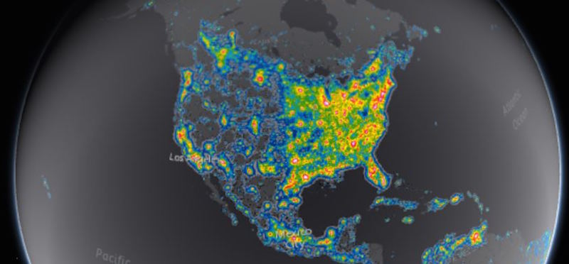Interactive night sky atlas over America (Image: CIRES capture courtesy of NOAA)